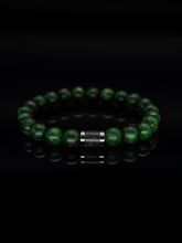 25 year series stabilized wood bracelet |Greenish-blue dewdrops