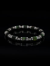 25 year series stabilized wood bracelet |Bluish-green sword tip