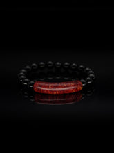 25 year series stabilized wood bracelet | Red bowstring