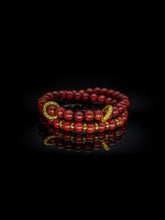 25 year series stabilized wood bracelet | red X