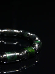 25 year series stabilized wood bracelet |Bluish-green sword tip