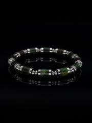 25 year series stabilized wood bracelet |Bluish-green sword tip
