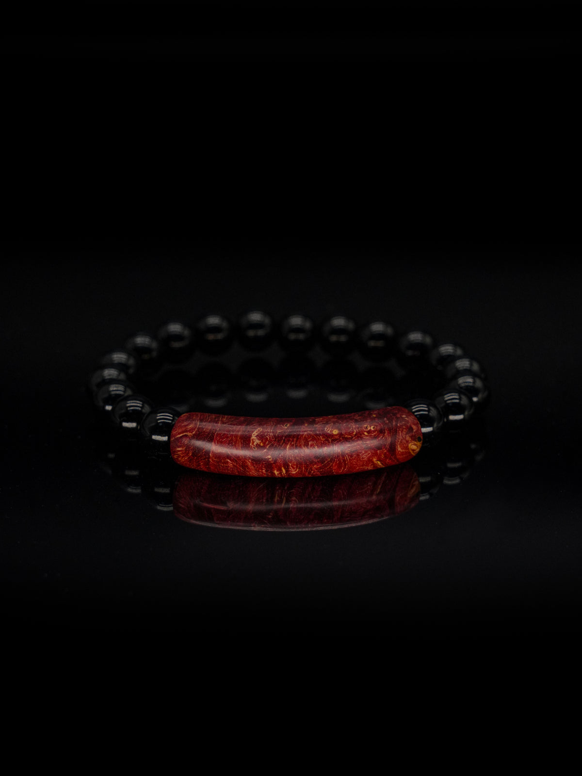 25 year series stabilized wood bracelet | Red bowstring