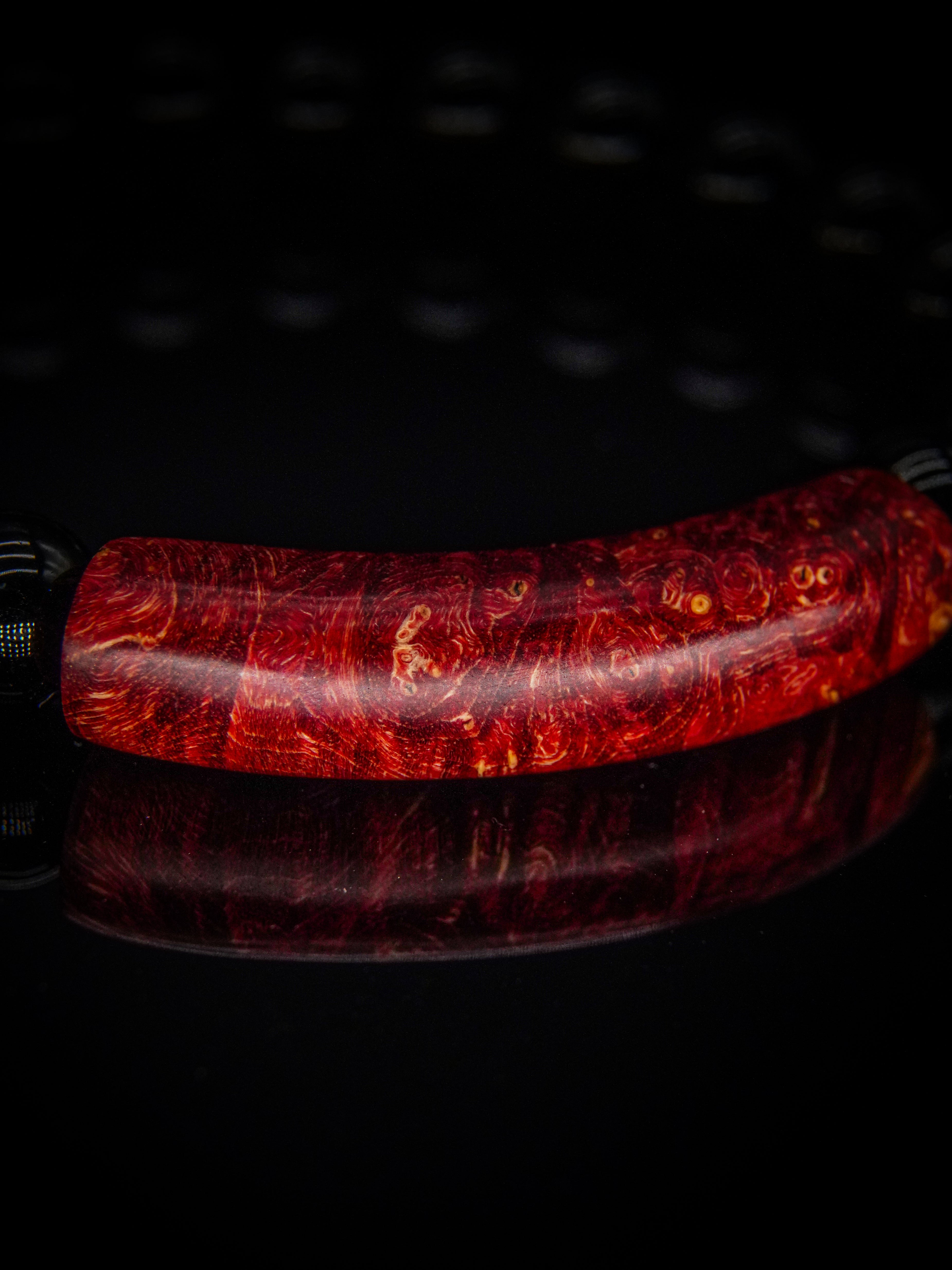 25 year series stabilized wood bracelet | Red bowstring