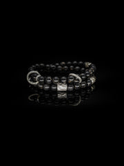 25 year series stabilized wood bracelet | black X