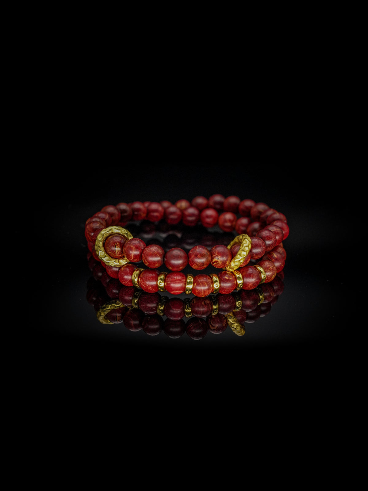 25 year series stabilized wood bracelet | red X