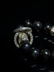 25 year series stabilized wood bracelet | black X