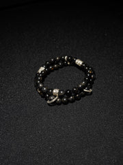 25 year series stabilized wood bracelet | black X