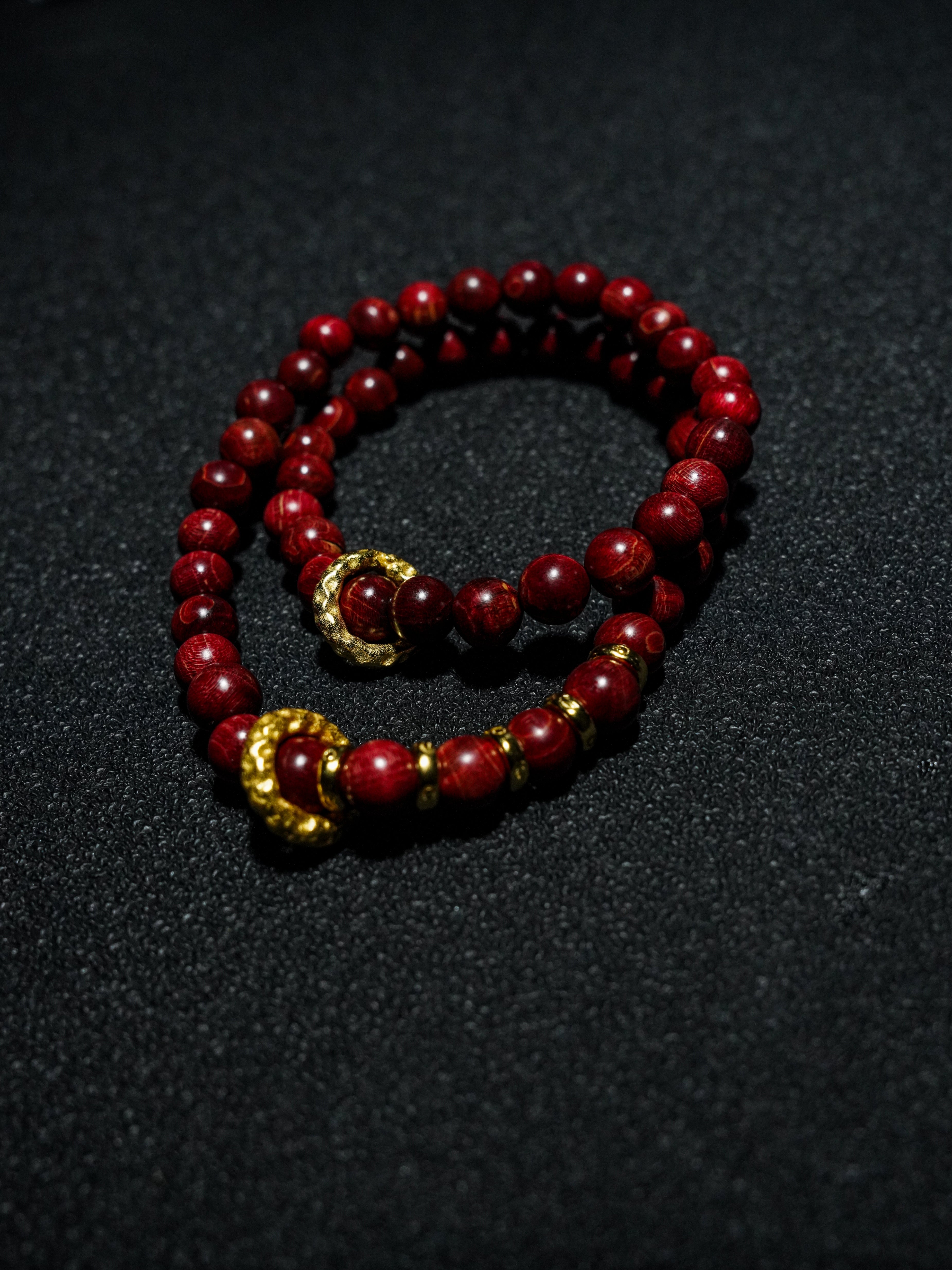 25 year series stabilized wood bracelet | red X