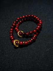 25 year series stabilized wood bracelet | red X