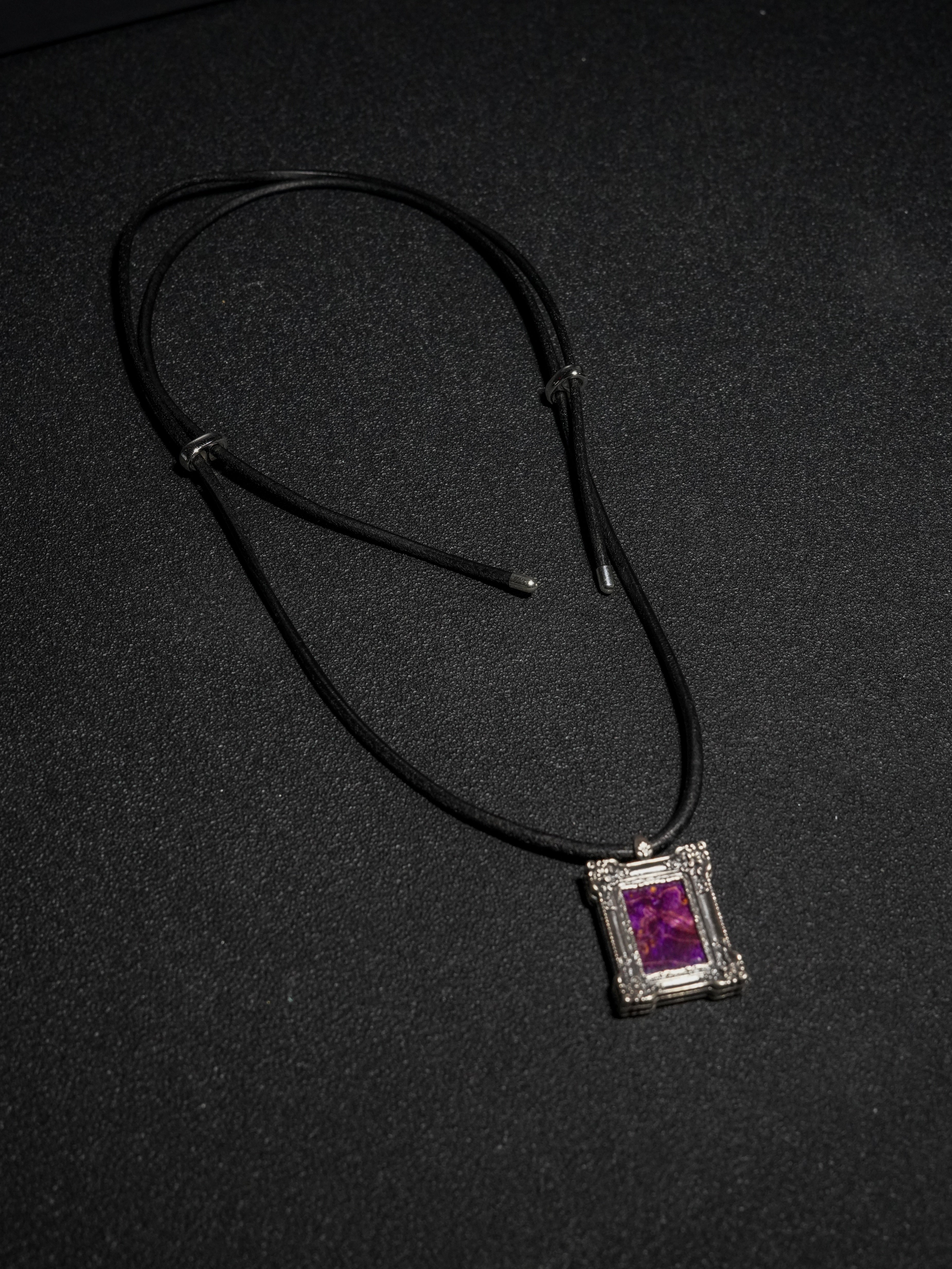 25 year series stabilized wood necklace | purple H