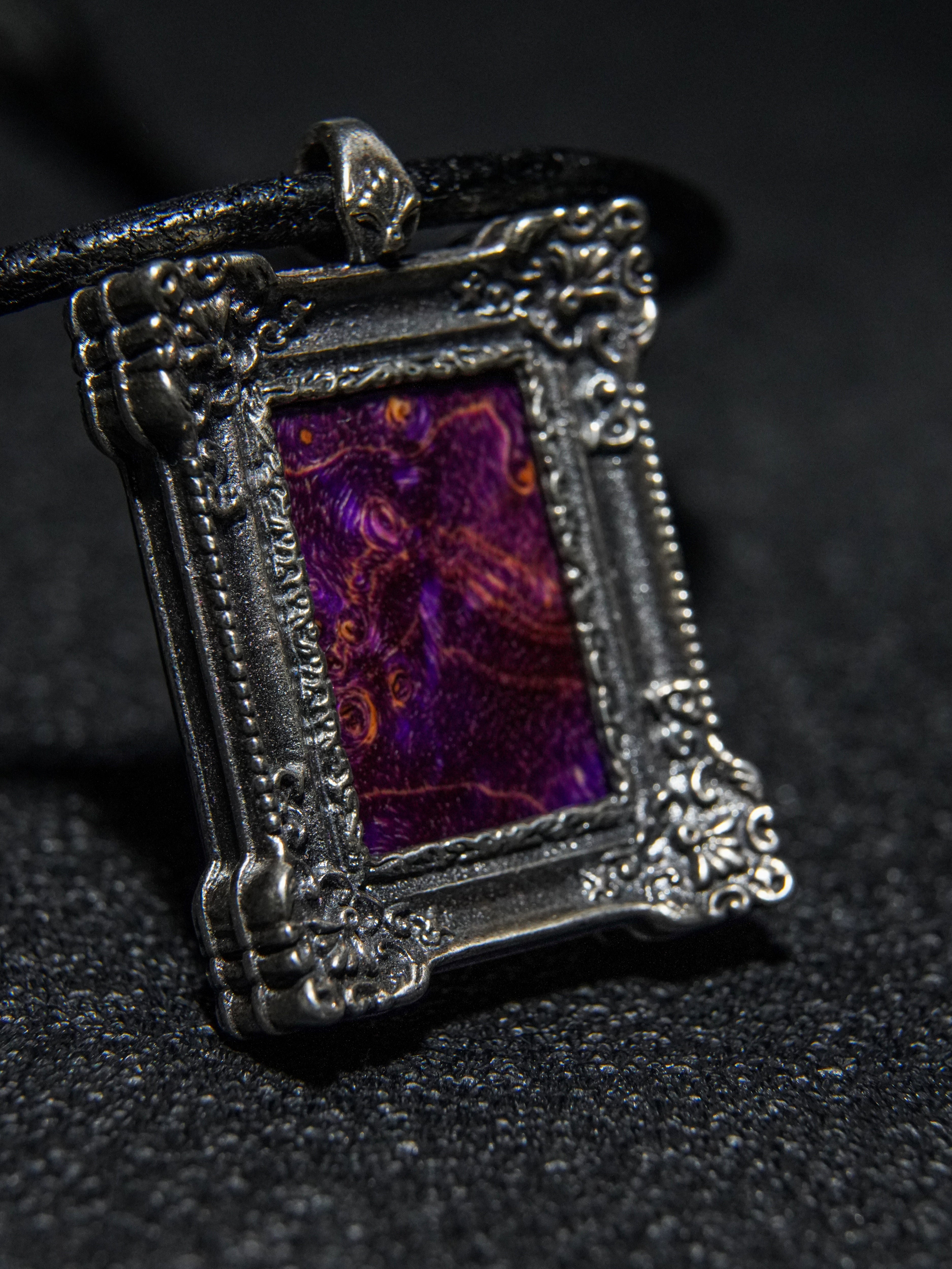 25 year series stabilized wood necklace | purple H