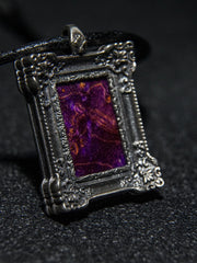 25 year series stabilized wood necklace | purple H