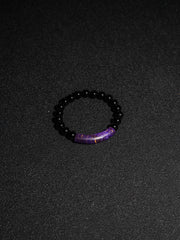 25 year series stabilized wood bracelet | Purple bowstring
