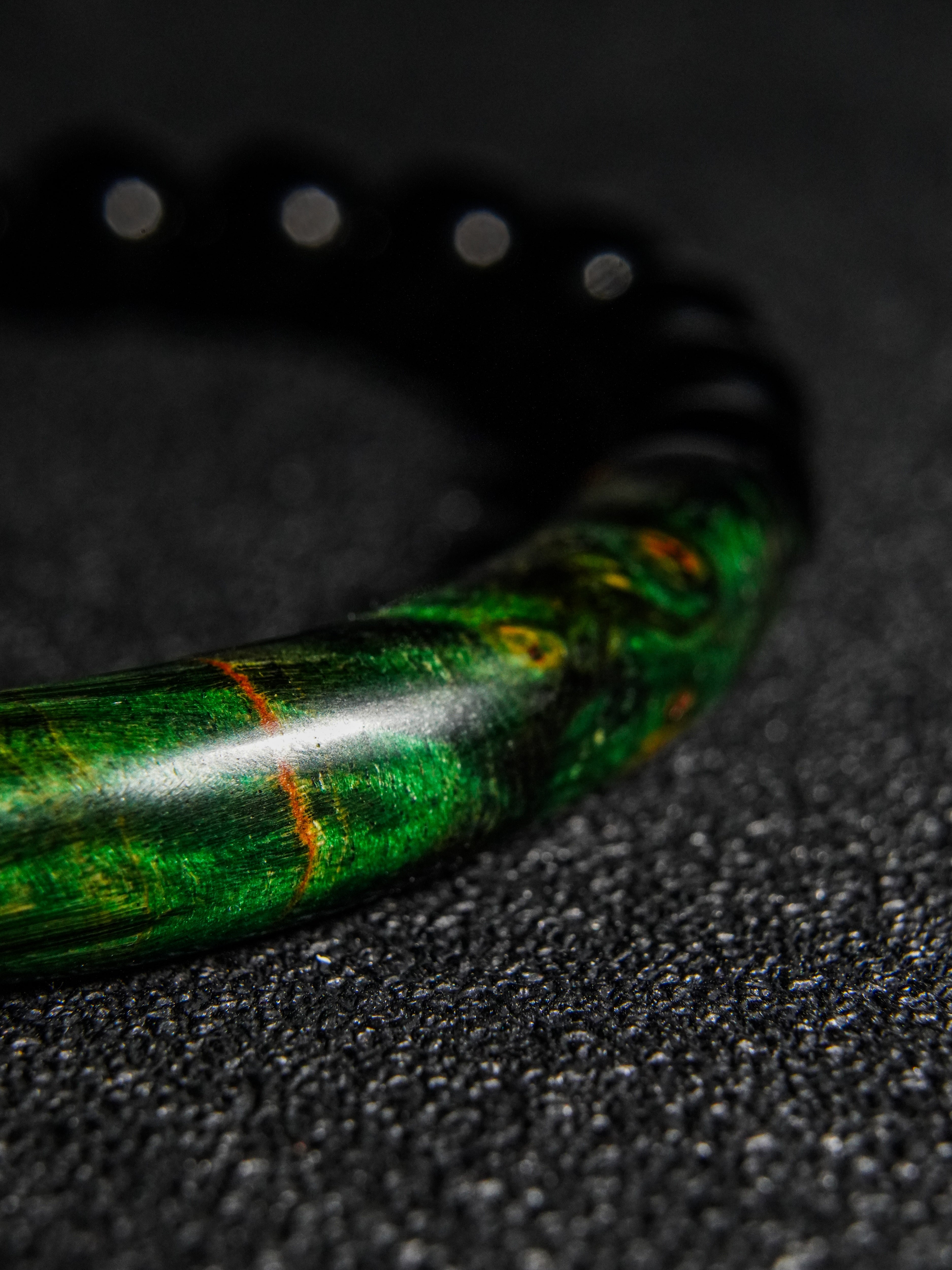 25 year series stabilized wood bracelet | Purple bowstring