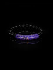 25 year series stabilized wood bracelet | Purple bowstring