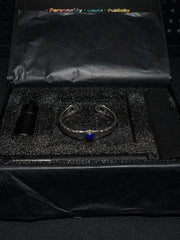 25 year series stabilized wood bracelet | blue XC