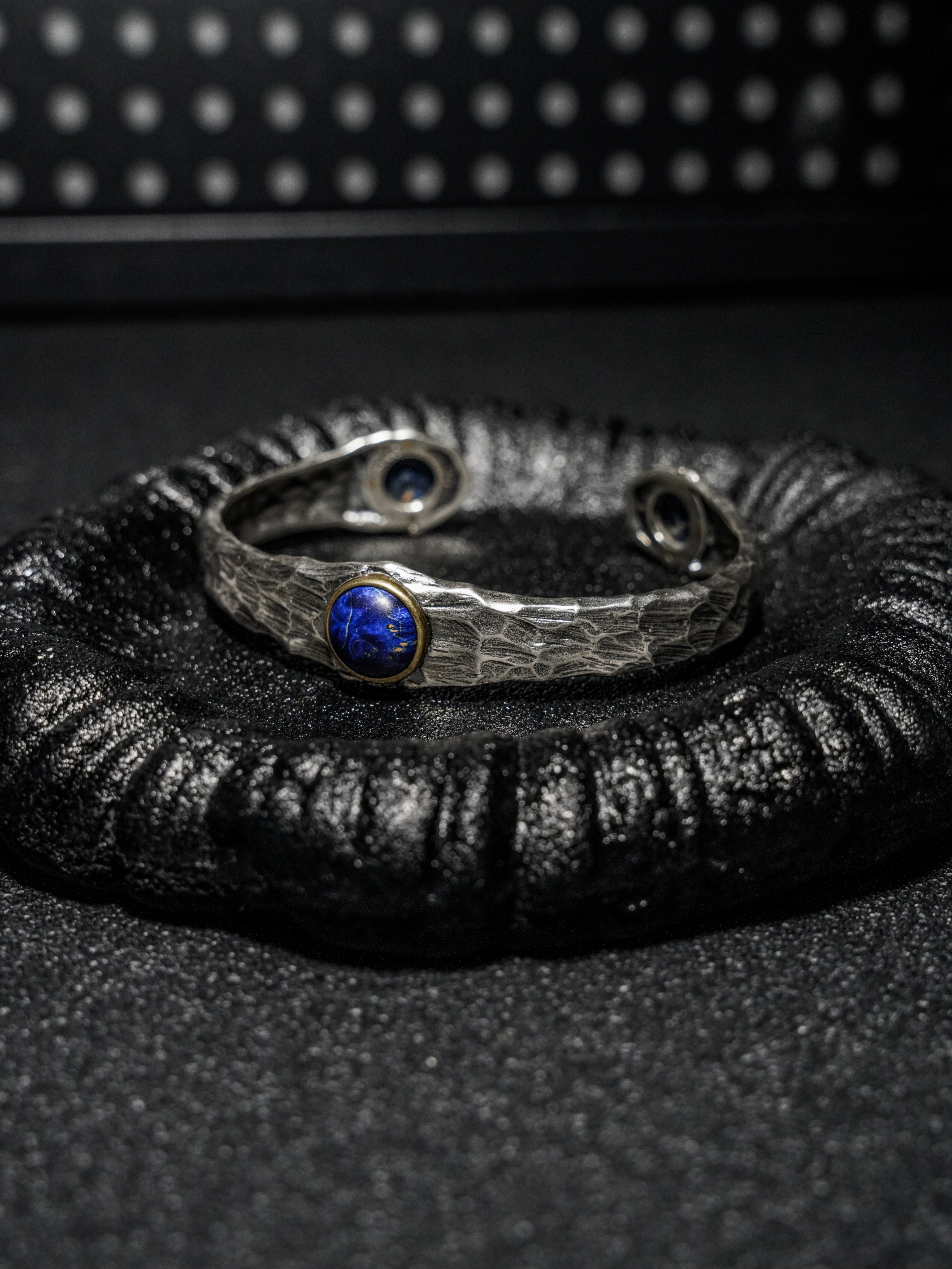 25 year series stabilized wood bracelet | blue XC