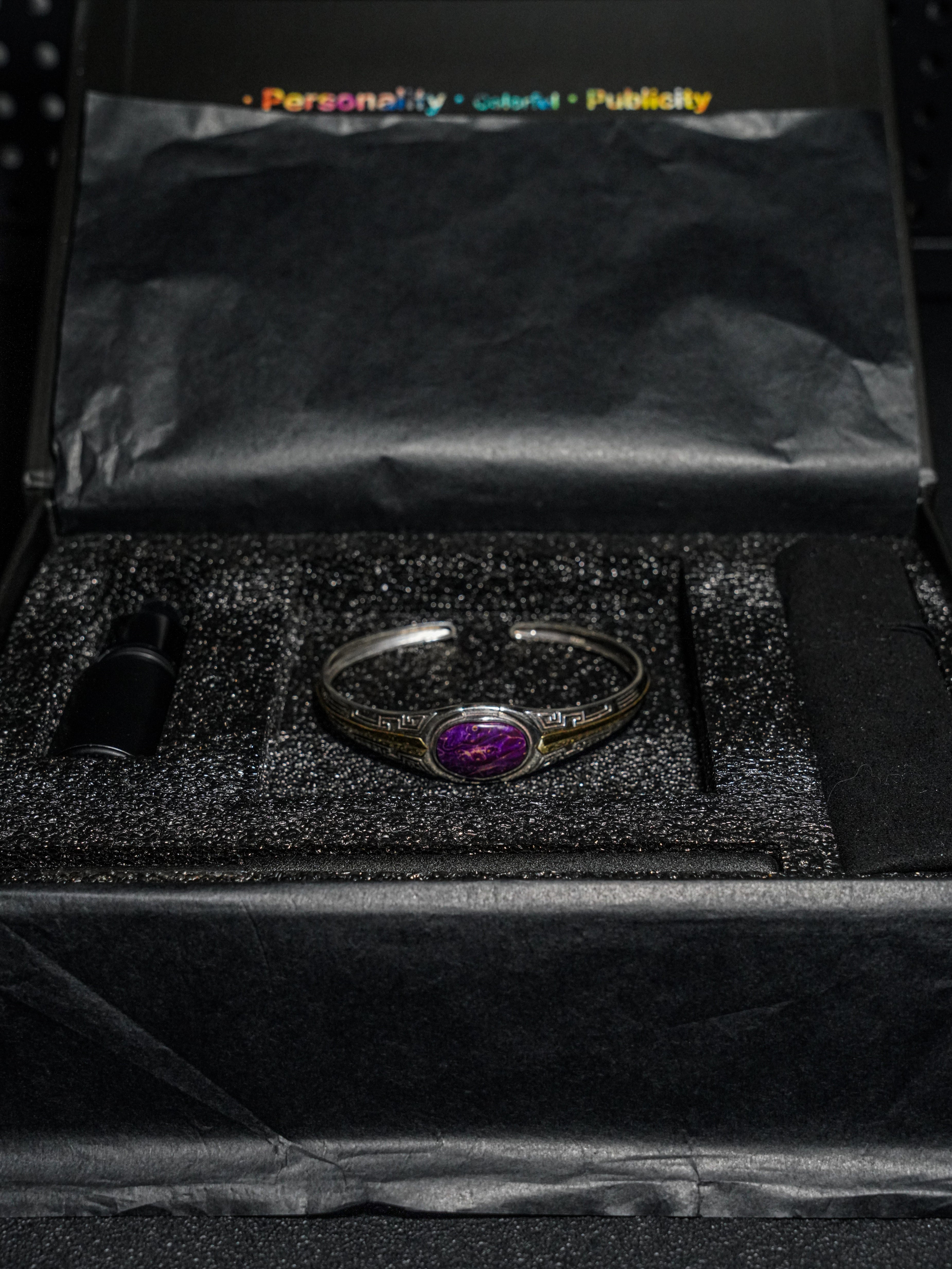 25 year series stabilized wood bracelet |purple SC